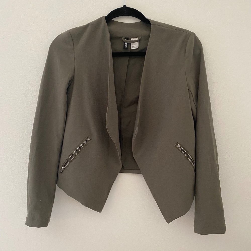 H&M Army Green open Jacket